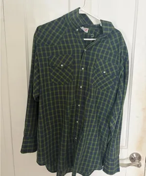 Fall flannel dark green Size L thumbnail 1