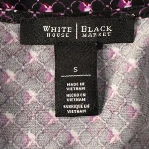 WHBM Small Top Geometric Sleeveless Stretch Draped Neck Ruched Sides Purple thumbnail 7