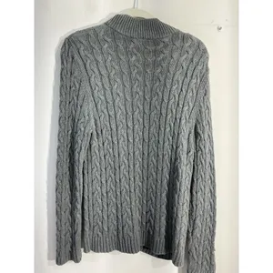 Womans Croft And Barrow Sweater Petite XL Gray Cable Knit Full Zip thumbnail 2