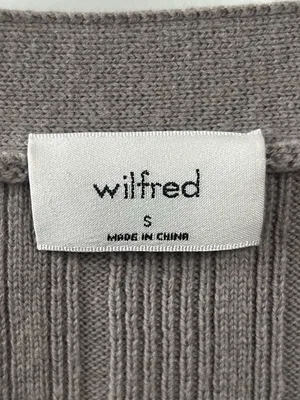 Aritzia Wilfred Plunge Front Cropped Merino Wool Cardigan in Gray Size Small thumbnail 4