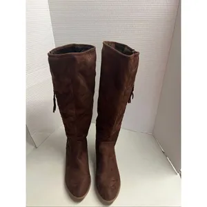 JG Womens Brown Zippered Braided Tassel Boots Size 8.5 Lined SEE DESCRIPTION thumbnail 9