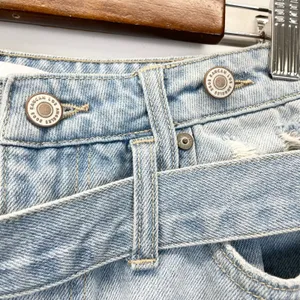 KanCan Denim Mini Skirt Womens Medium Distressed Light Wash Belted Indie‎ Boho thumbnail 5