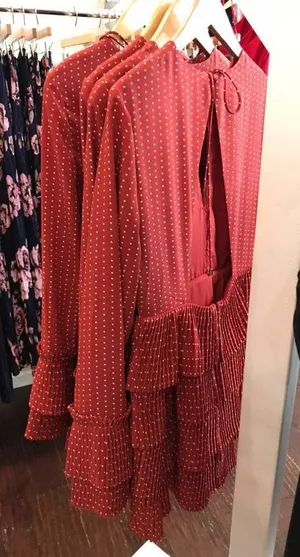Burnt Orange Ruffle Dress Size 2 thumbnail 3