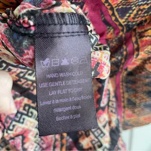 Hale Bob Pink and Black Geometric print artsy Silk tunic Size Large romantic thumbnail 9