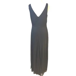 Alex Evenings Gown Women 10 Black Excellent Knot Front V-Neck Chiffon Maxi Dress thumbnail 2