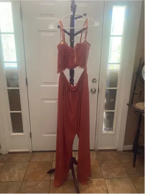 Women's Blashe Orange Lace Jumpsuit Size XL thumbnail 8