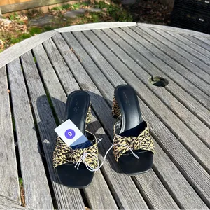 Nwt universal Thread Womens Aaliyah Raffia Strappy Knot‎ Sandal Heels Black 6 thumbnail 3