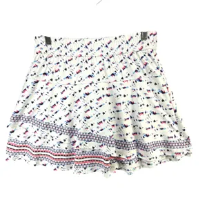Lucky In Love Ruffled Tiered Tennis Skort Womens S White‎ Abstract Sporty Chic thumbnail 2