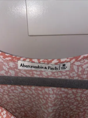 Abercrombie & Fitch Pink and White cinched peplum top thumbnail 3
