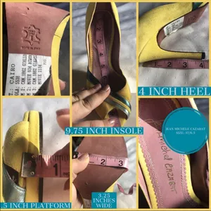 Jean-Michel Cazabat Paris Yellow Suede And Teal Leather Accent Heels (37) thumbnail 12