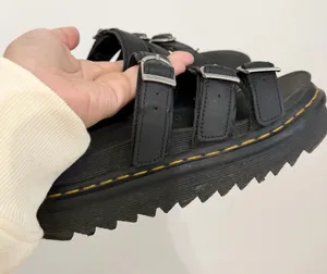 Dr. Martens Blaire Slide Sandals Black Leather Platform Buckle US 6 thumbnail 1