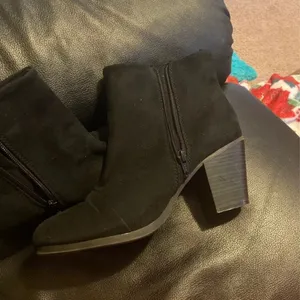 ‎Black suede booties 9 Black thumbnail 4