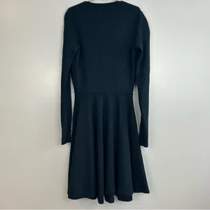 American Apparel Dark Blue Deep V-neck Long Sleeve Mini Fit & Flare Dress XS thumbnail 11