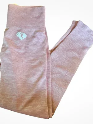 Women’s Best Move Seamless Leggings Stretch Support Marled Light Pink Small thumbnail 1