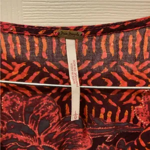 Free People Red and Orange Floral Tunic thumbnail 2