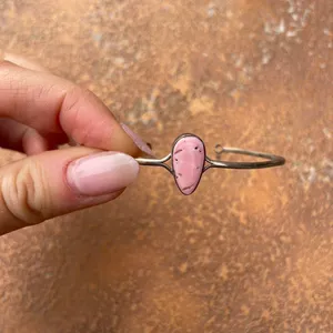 Free People Pink stone adjustable bangle with silver accents thumbnail 3