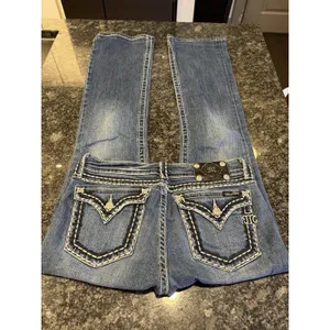 Miss Me Jeans Women's Blue Boot Rhinestone Cowgirl JP5014 Size 29‎ Southwestern thumbnail 4