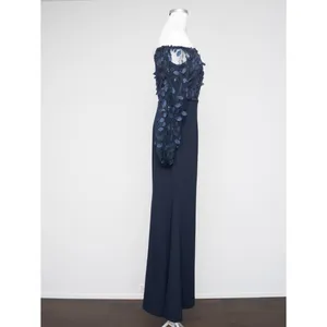 Eliza - Floral Appliqué Long Sleeve Off-the-Shoulder Gown thumbnail 11