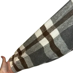 Nowrain Plaid‎ Shacket Jacket Large Cozy Neutral Flannel Layer Brown thumbnail 2