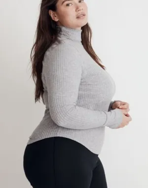 Madewell MWL Brushed Rib Long-Sleeve Turtleneck Top thumbnail 1