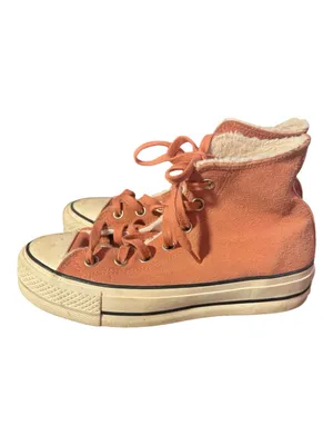 Converse Chuck Taylor All Star Lift Pink Suede Sherpa Platform Sneakers 6.5 thumbnail 2