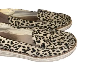 Hey dudes Lena leopard angora loafers size 9 thumbnail 1