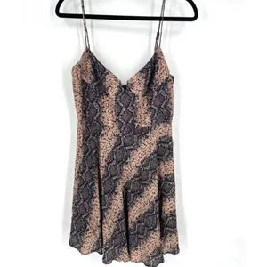 Blue Life Women's Snake‎ Print Sweetheart Corset V-Neck Mini Dress Brown Medium thumbnail 3