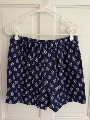J.Crew Factory Linen Blend Floral Elastic Back Shorts Navy Size 4 thumbnail 4