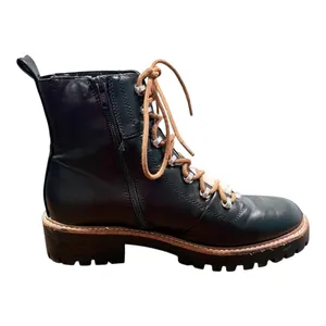 A New Day Combat Boots Womens 10 Black Faux Fur Trim Lug Sole Zipper Hiking Moto thumbnail 2
