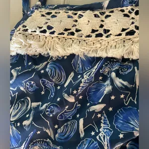 I Madeline Seascape Blue Fringe Sleeveless Top size Large thumbnail 8