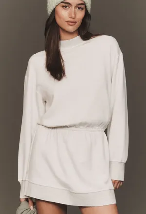 NWT! Anthropologie Daily Practice Heather Mini Dress in Willow Long Sleeve Sz M thumbnail 1