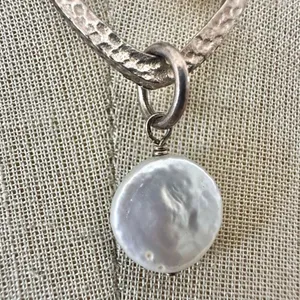 Silpada Sterling Silver & Leather Coin Pearl Necklace thumbnail 6