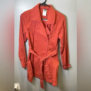 Patagonia Women's Trench Coat Button Up Organic Cotton Preppy Academia Size XS‎ thumbnail 2