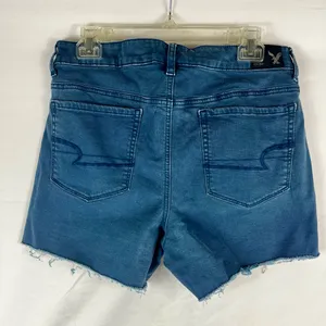 American Eagle Outfitters Blue Stretch Hi-Rise Shortie Shorts Womens Size 12 thumbnail 2