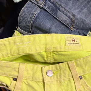 💙💖‎ AG Adriano Goldschmied Alexxis Neon Green High Rise Wedgie Cutoff Shorts thumbnail 4
