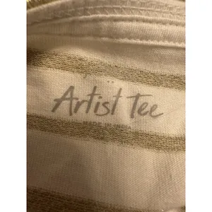 J.Crew Artist Shirt White Gold Stripe Long Sleeve Womens Large Button Accent NEW thumbnail 4