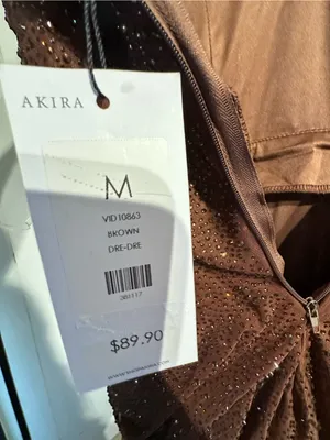 AKIRA NWT Rhinestone chocolate brown mini dress thumbnail 5