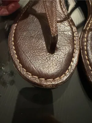 Frye Dark Brown Leather T-Strap Sandals thumbnail 2