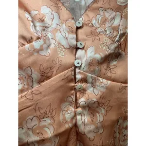 New Free People Intimately Peach/Pink Embroidered Satin Sleep Cami Small Lacey thumbnail 10