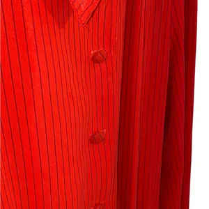 Vintage 70s 80s Cabaret Paris Red black Pin Striped Secretary dress valentines thumbnail 9