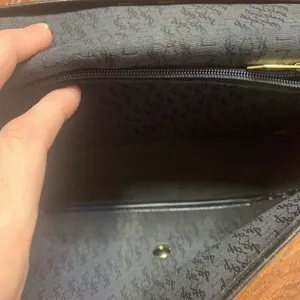 Vtg YSL Yves Saint Laurent Midnight Navy Blue Triangle Flap Crossbody Bag France thumbnail 6