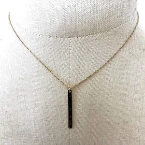 Gold tone aloha bar pendant necklace thumbnail 3