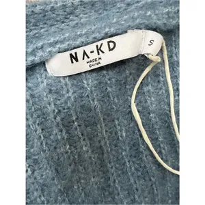NA-KD Oversized Knitted Cardigan NWT Cozy Light Blue Chunky Sweater Size Small thumbnail 5