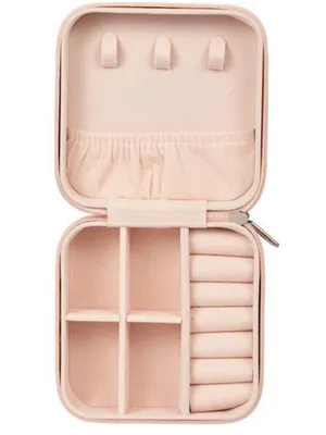 Compact Travel Jewelry Box in Light Pink thumbnail 2