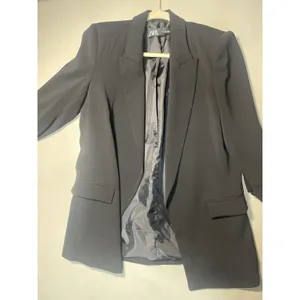 Zara black blazer witht 3/4 length‎ sleeves and silver button details thumbnail 2