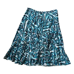 Studio West Womens Teal Brown Romantic Tiered Cotton Midi Skirt Size‎ M Boho thumbnail 3