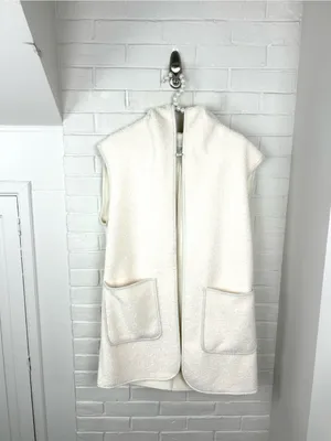 Joie Cream Sherpa Teddy Knit Hooded Long Line Vest Size M thumbnail 2