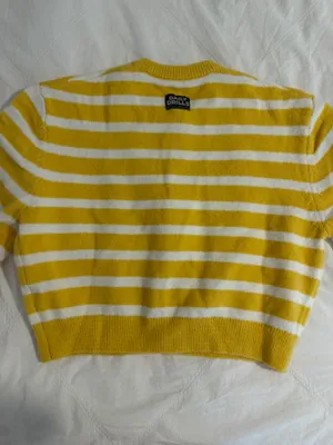 Daily Drills Sunny & White Stripe Button Up Sweater thumbnail 4