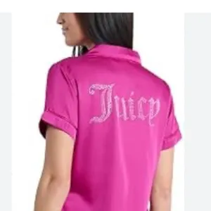Juicy Couture pink satin pajama shirt size S thumbnail 8