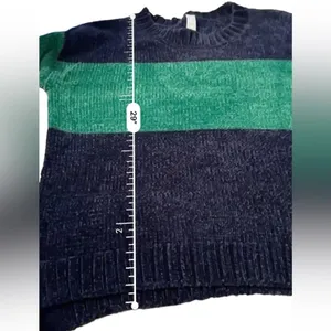 Offline by aerie Navy Blue & Green Long Sleeve Crewneck Chenille‎ Sweater Sz L thumbnail 11